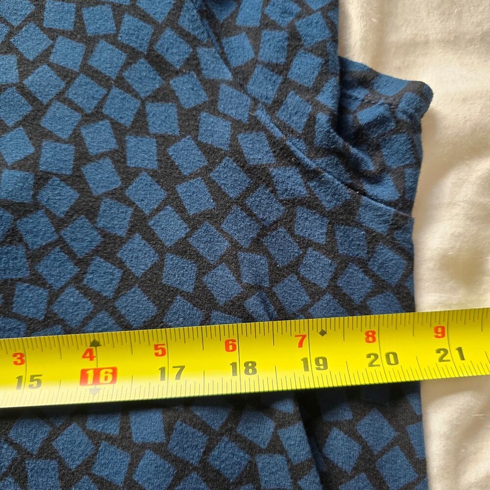 Ava Sky Hawaii Jersey Dress Short Sleeve Blue Black Size L - Picture 6 of 7